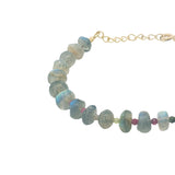 Bracelet doré duo de labradorite et tourmaline