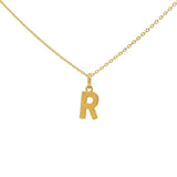 Hammered letter gold necklace