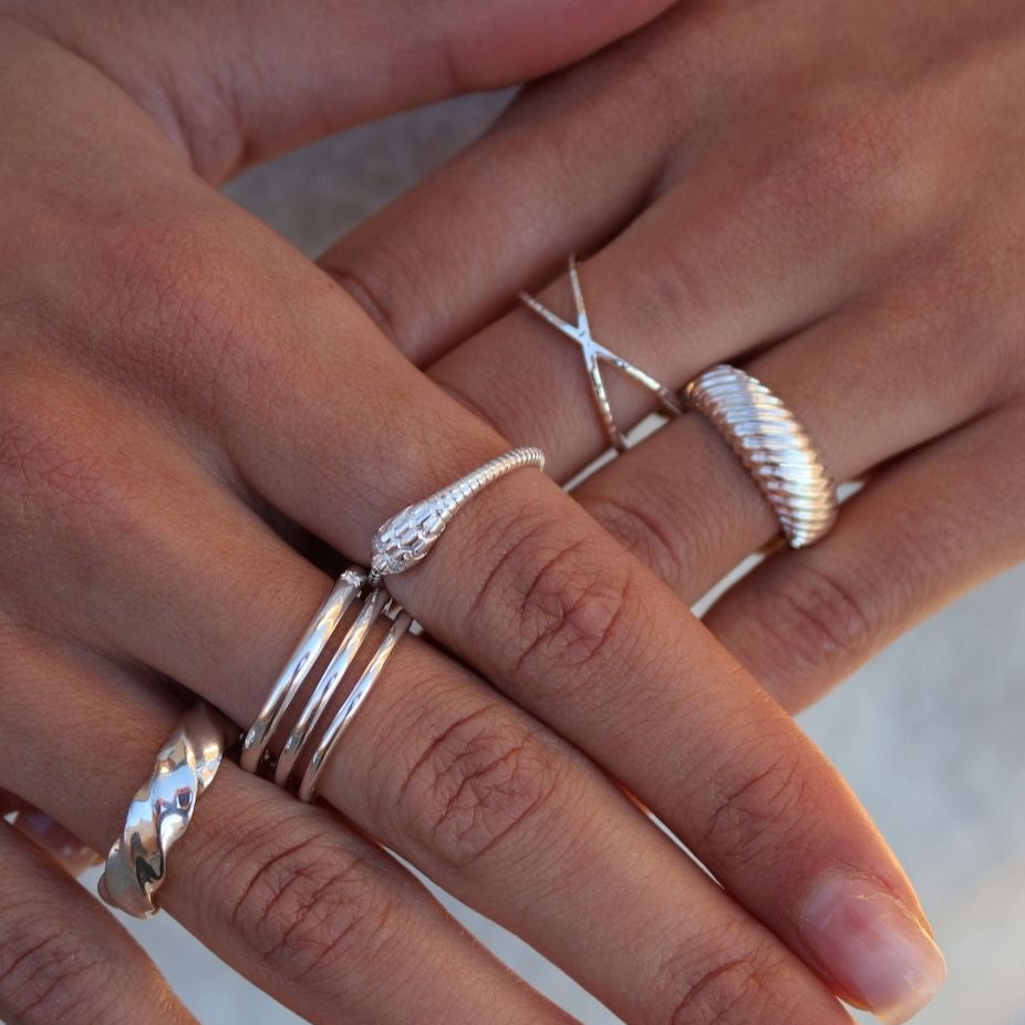 Bague torsadée en argent 925