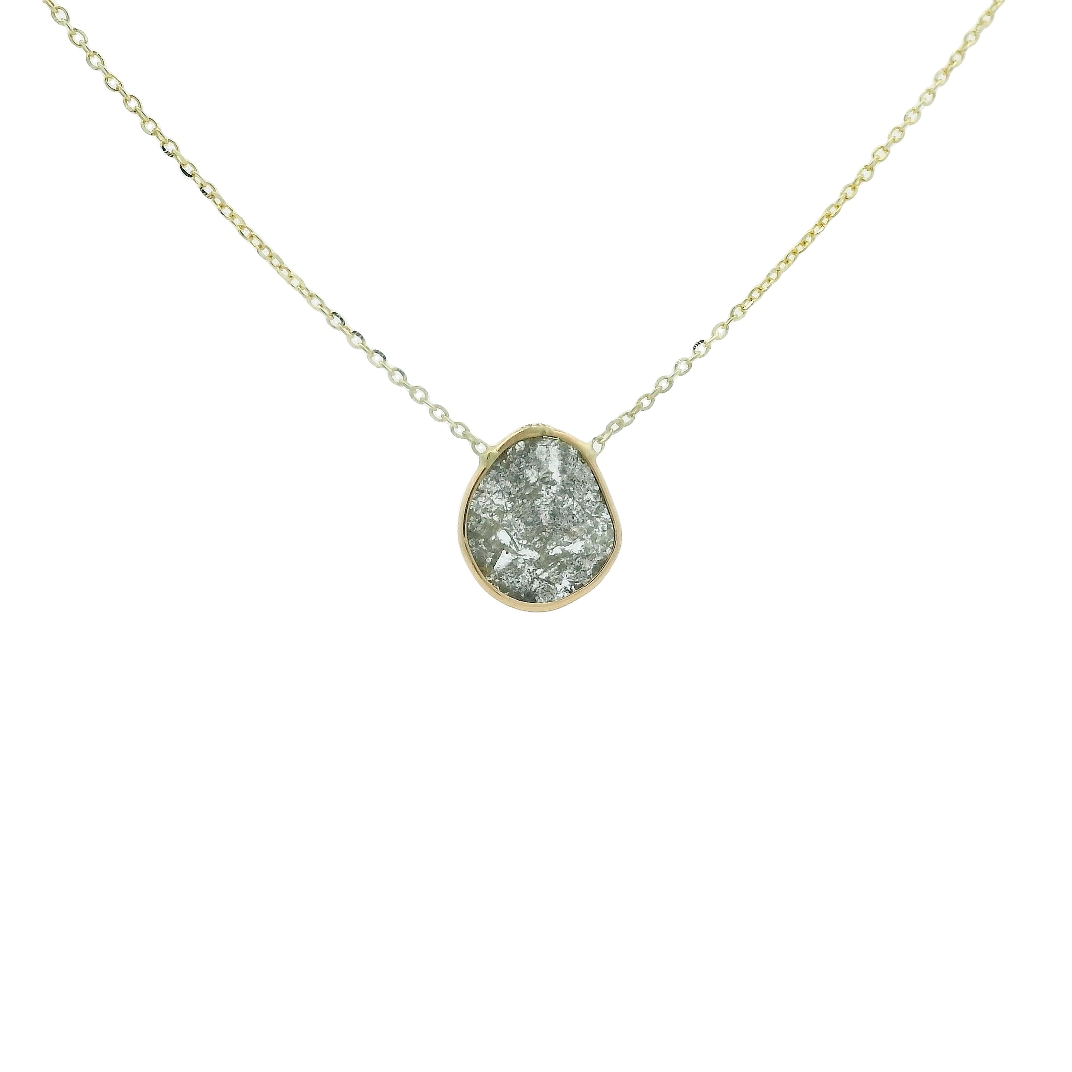 Organic Diamond Slice Choker Necklace