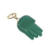 Charms doré main de Fatma taillée dans de l'onyx verte S