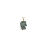Charms doré main de Fatma taillée dans de la labradorite S