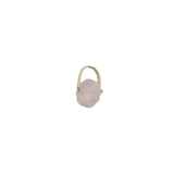 Charms doré fleur taillée dans du quartz rose avec étrier
