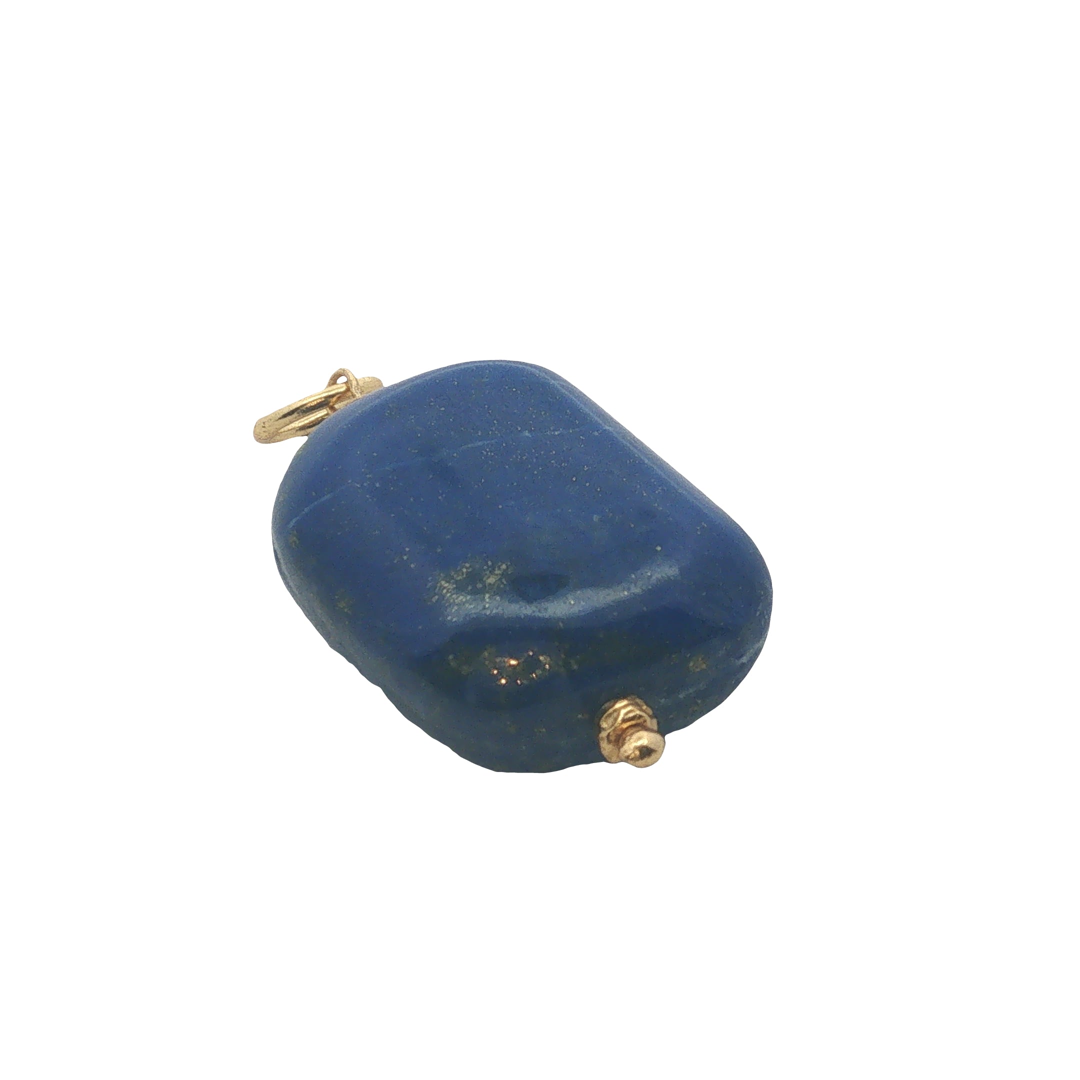 Charms doré lapis lazuli et petites perles dorées