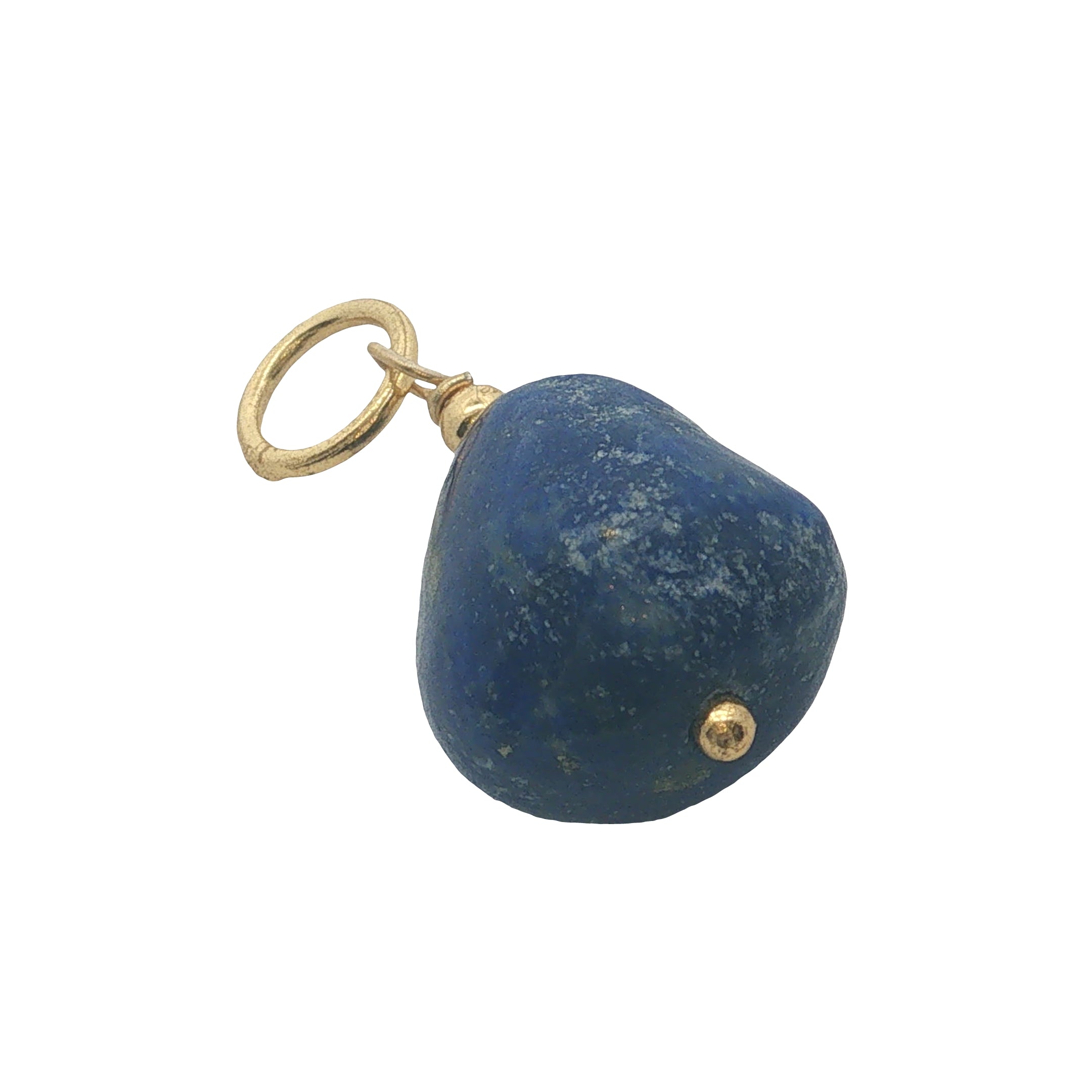 Charms doré lapis lazuli et petites perles dorées