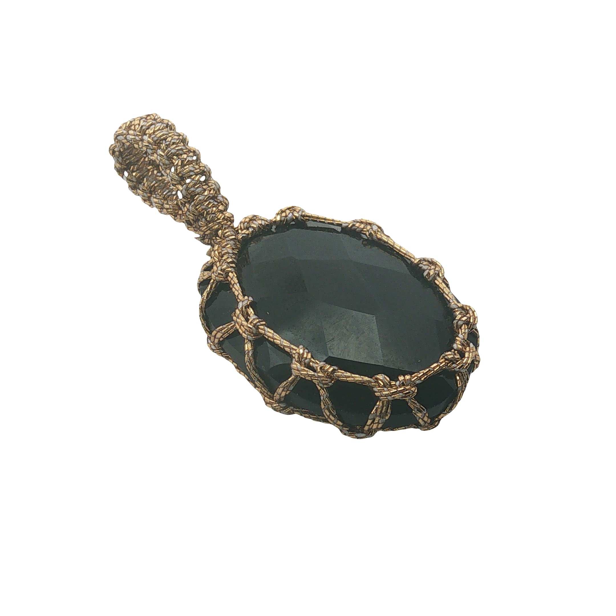 Charms Johri Bazaar M onyx noire et fil doré