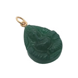 Charms doré Ganesh taillée dans de l'onyx verte