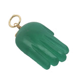 Charms doré main de Fatma taillée dans de l'onyx verte