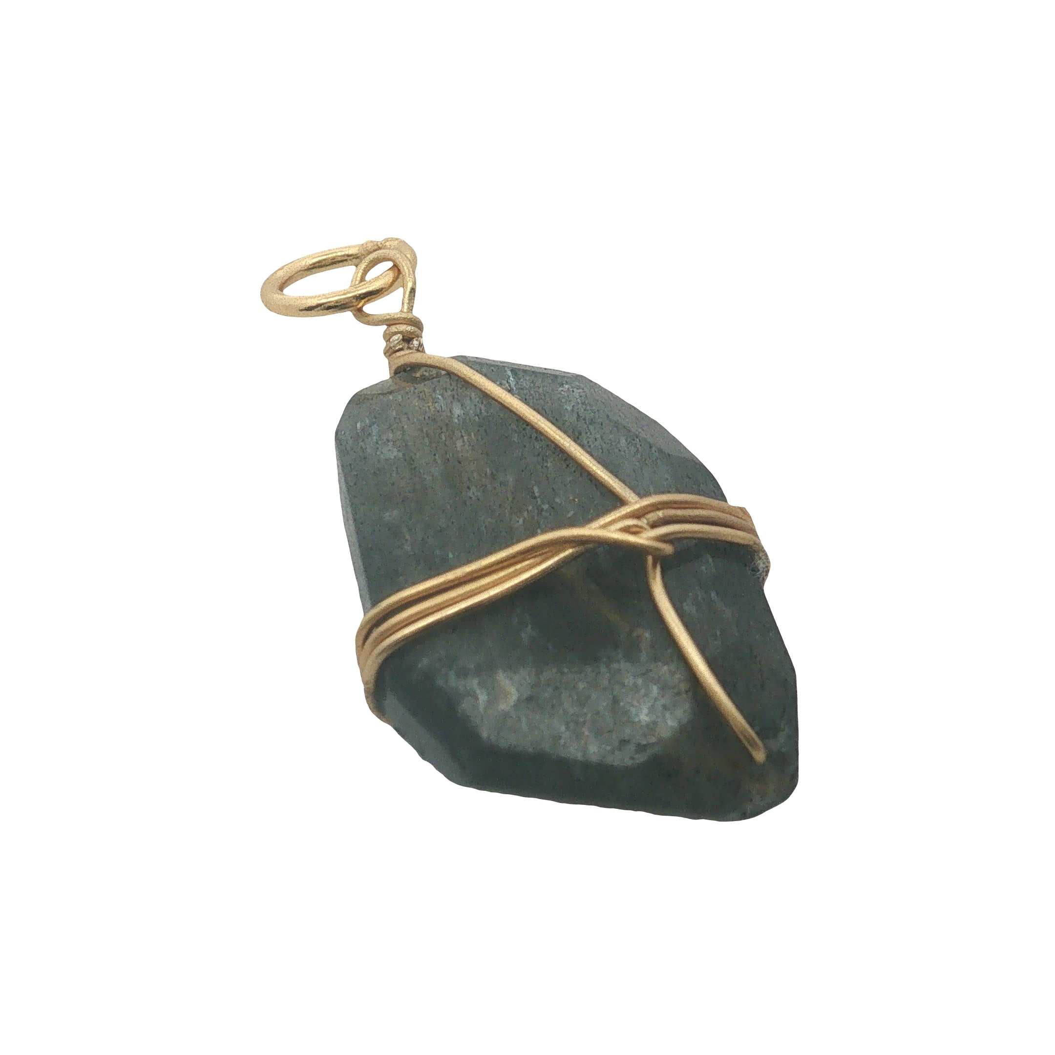 Charms doré labradorite ovale facettée entourée d'un fil doré