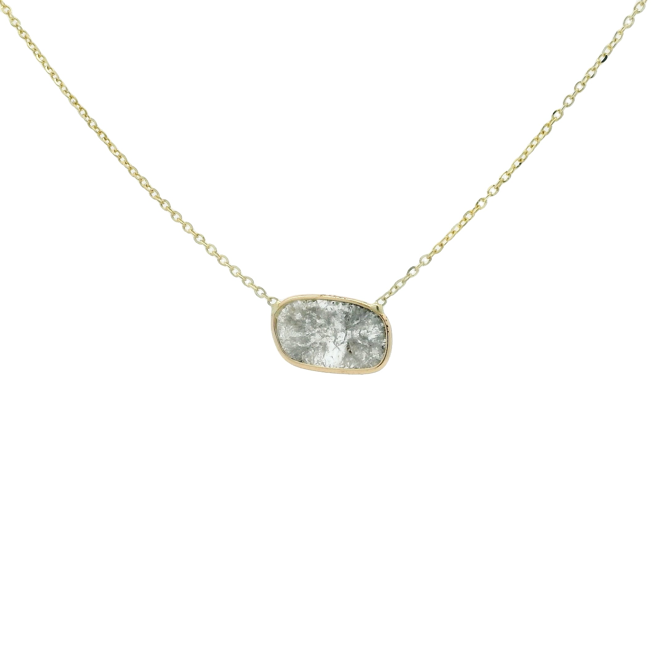 Organic Diamond Slice Choker Necklace