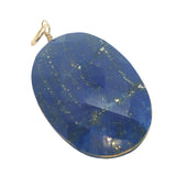 Charms doré lapis lazuli ovale avec fil doré