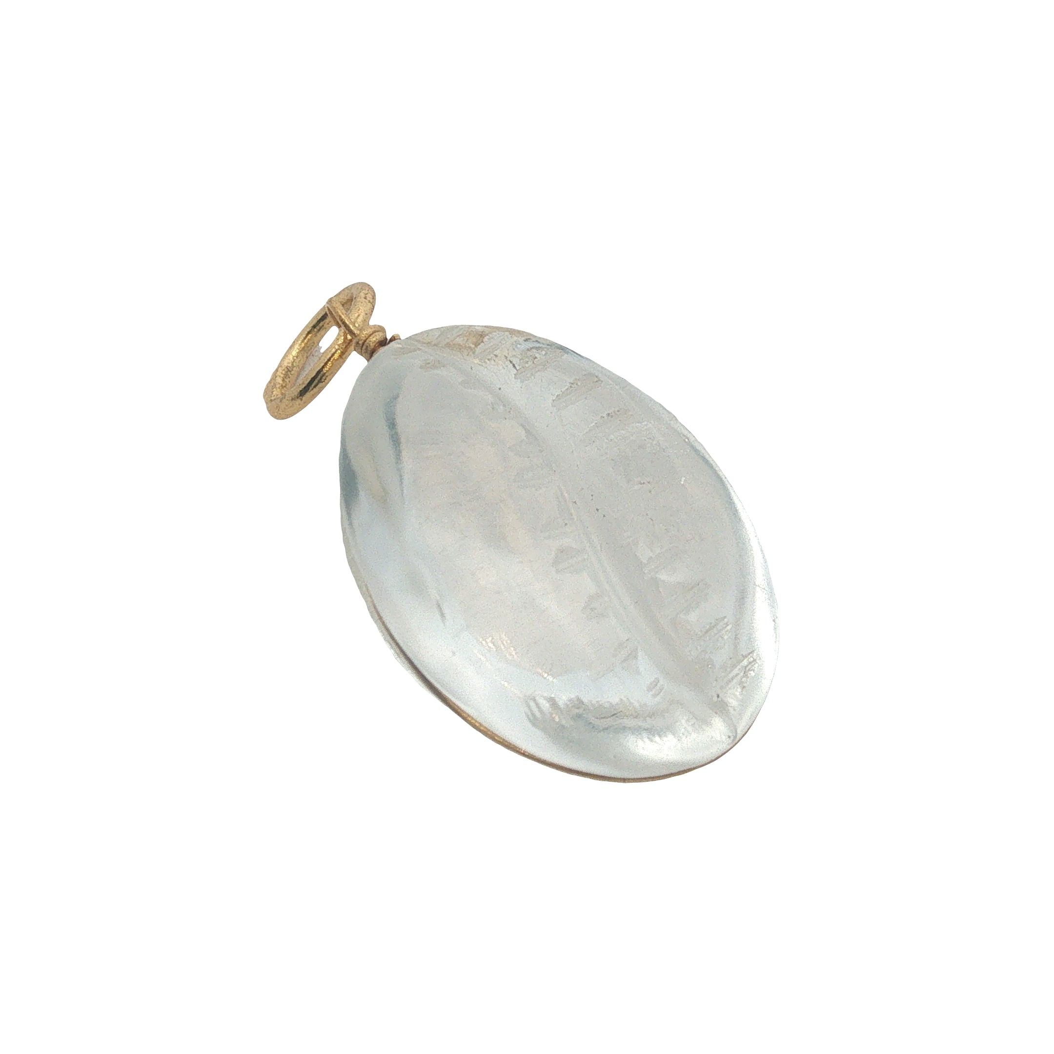 Charms doré coquillage taillé dans du cristal avec fil doré