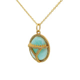 Scarab and zircon pendant necklace