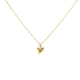 Collier dent de requin dorée avec labradorite 42 cm