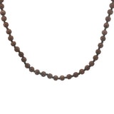 Collier doré perles en bois marron clair 94 cm