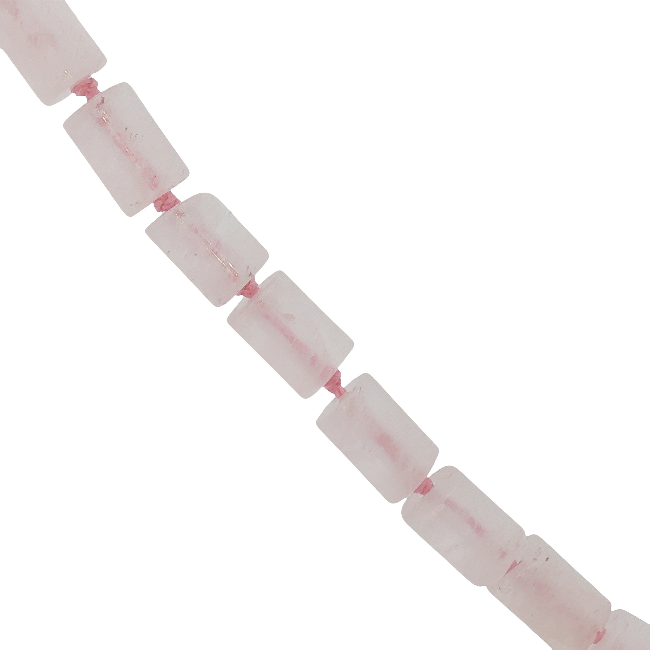 Collier doré en quartz rose taillé en tubes 60 cm