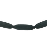 Collier doré perles ovales noires 64 cm