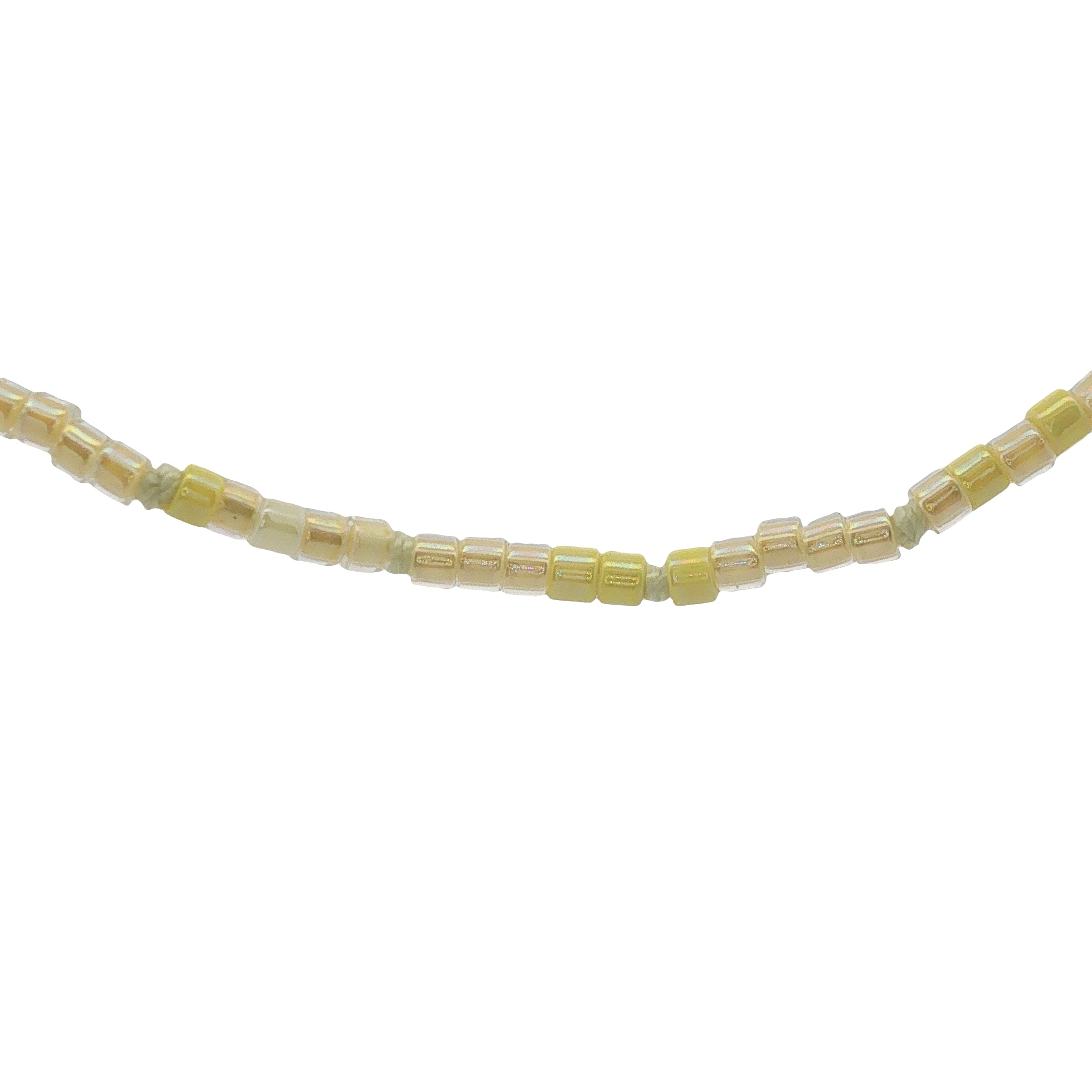 Collier doré perles Miyuki jaunes 42 cm
