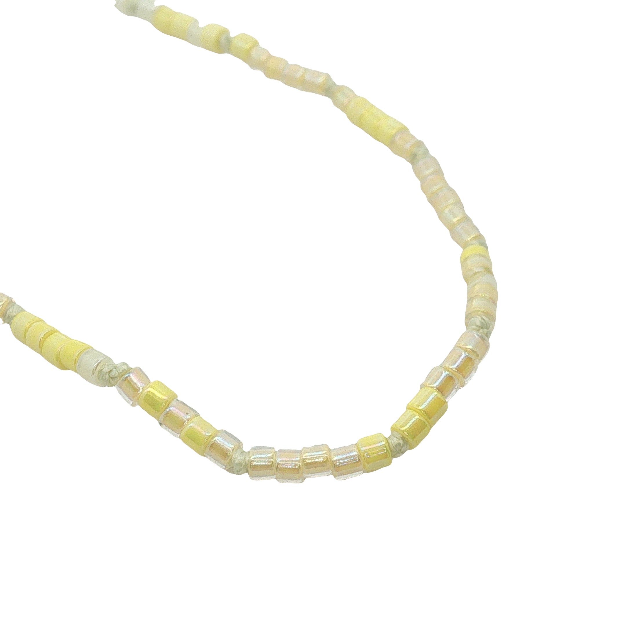 Collier doré perles Miyuki jaunes 42 cm
