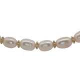 Collier doré perles de culture et couronnes dorées 50 cm