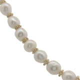 Collier doré perles de culture et couronnes dorées 42 cm