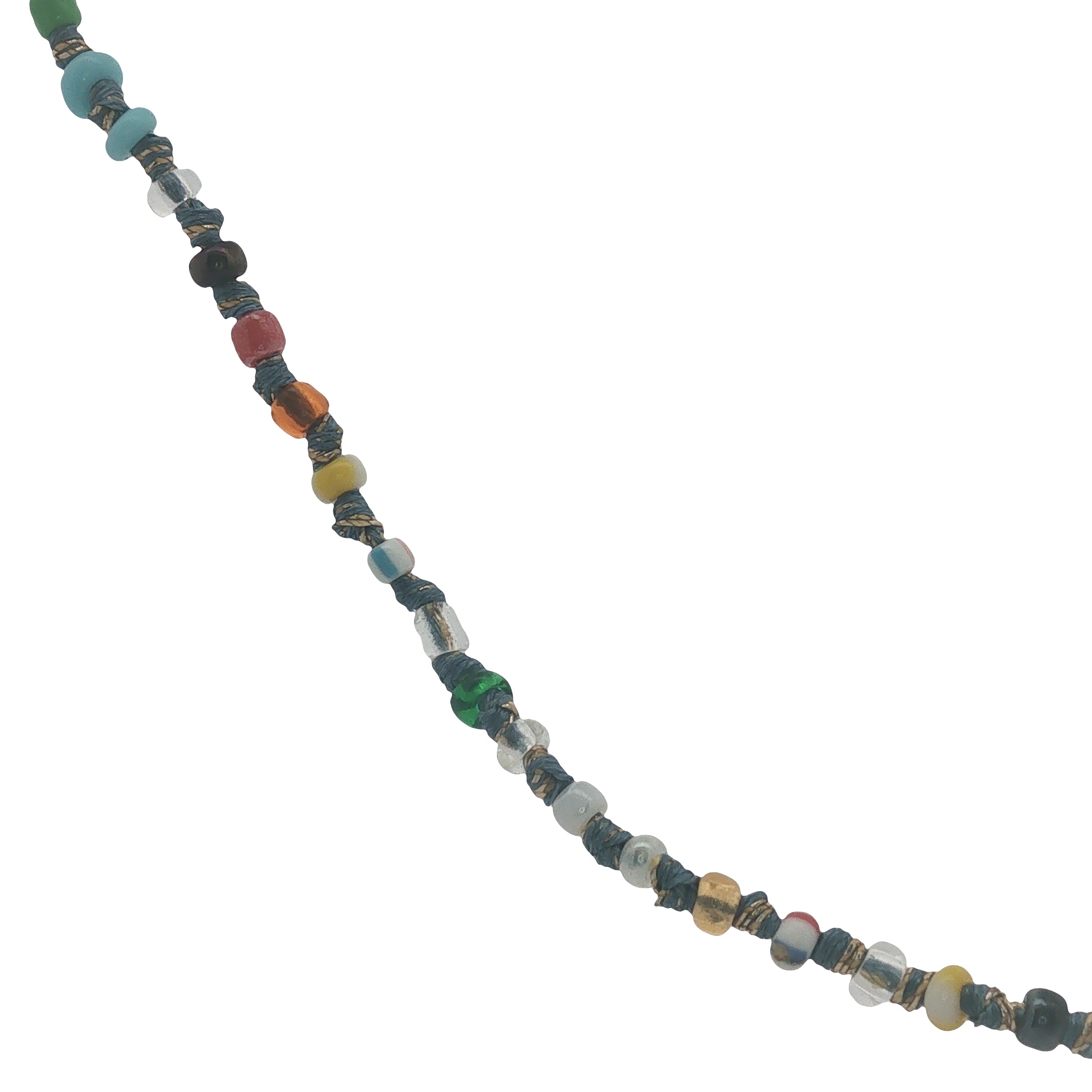 Collier doré mini perles multicolores 64 cm