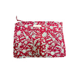Large red &amp; white flower travel pouch