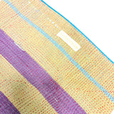 Grande pochette de voyage kantha imprimé jaune, violet et bleu