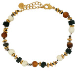 Multi-stone bracelet and golden balls