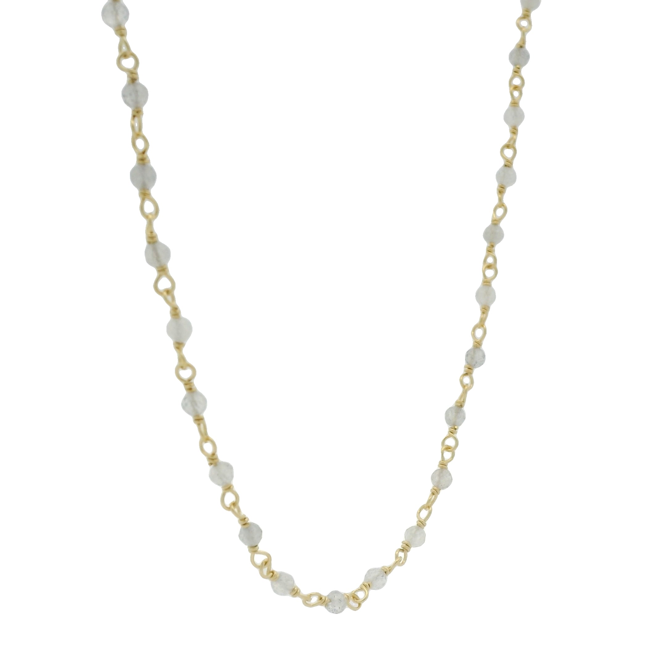 Collier doré rosary en labradorite