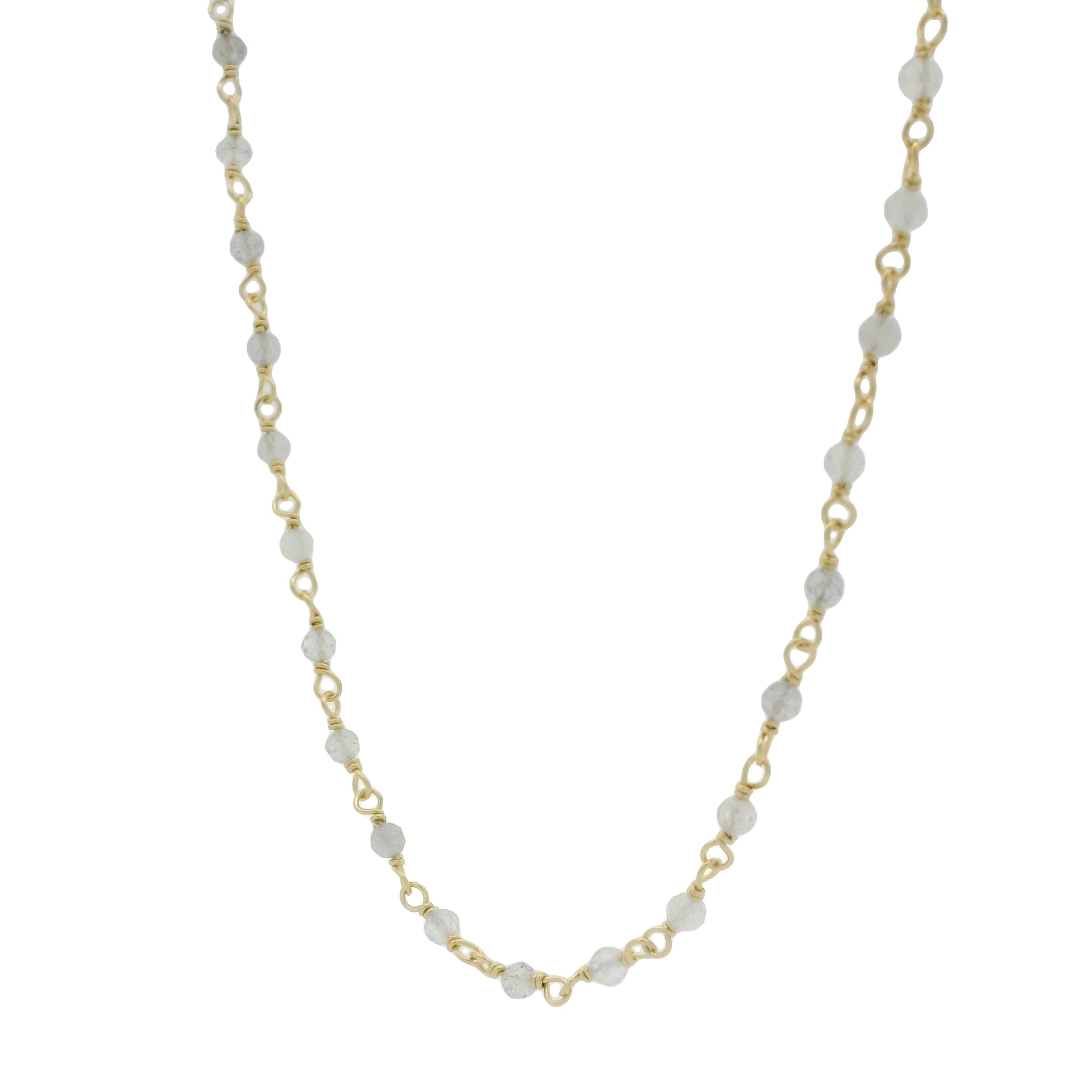 Collier doré rosary en labradorite