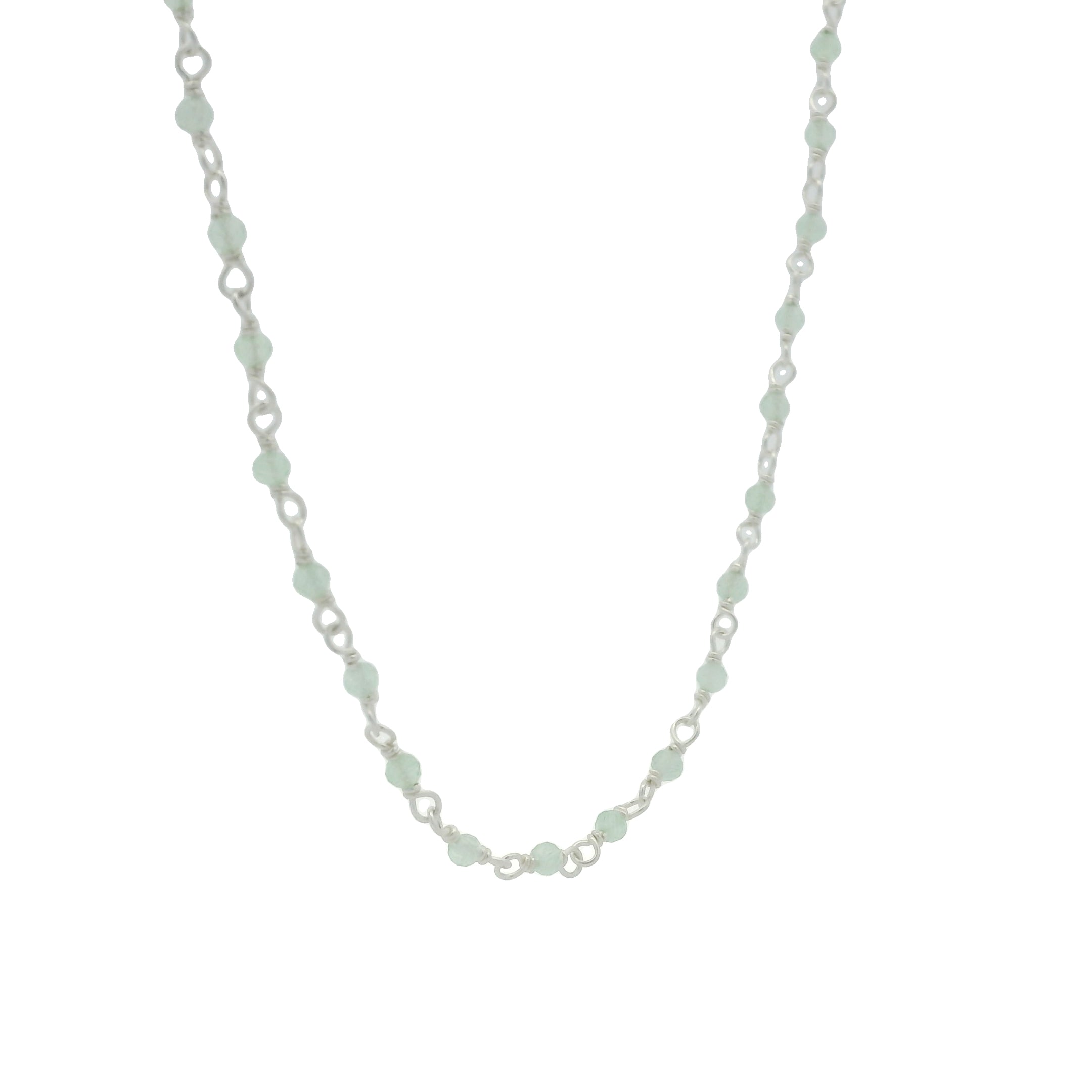 Santa Maria Necklace in 925 Silver and Prehnite