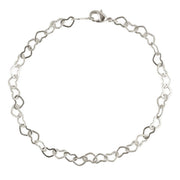 Bracelet de cheville argent 925 maille coeur