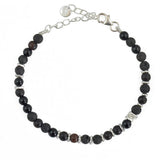 Bracelet argent 925 agate et perles de lave
