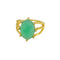 Bague dorée triple anneau pierre facettée et zircons - 50 /