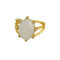 Bague dorée triple anneau pierre facettée et zircons - 50 /
