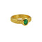 Bague dorée pierre ovale et anneau large - 52 / ONYX VERTE