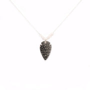 Collier argent 925 pendentif martelé et pierre de lune