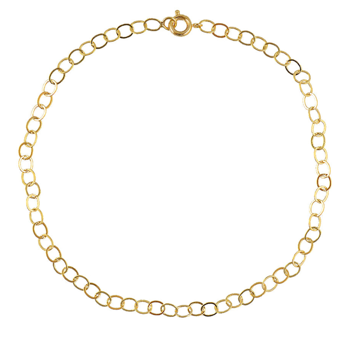 Bracelet de cheville doré maille ovale