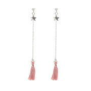 Boucles d’oreilles argent 925 zircon et pompon rose -