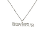 Collier argent 925 martelé bonheur