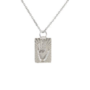 Collier argent 925 empreinte de main et zircons