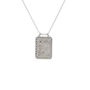 Collier plaque argent 925 texturée serpent zircon noir