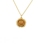 Collier doré médaille soleil sourire