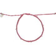 Bracelet cordon rose et billes d’argent 925