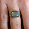 Bague dorée et pierre - 50 / LABRADORITE
