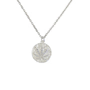Collier argent 925 médaille feuille de chanvre zircons