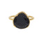 Bague dorée et pierre - 50 / ONYX NOIRE
