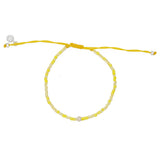 Bracelet cordon jaune et argent 925