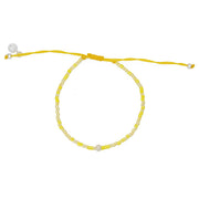 Bracelet cordon jaune et argent 925
